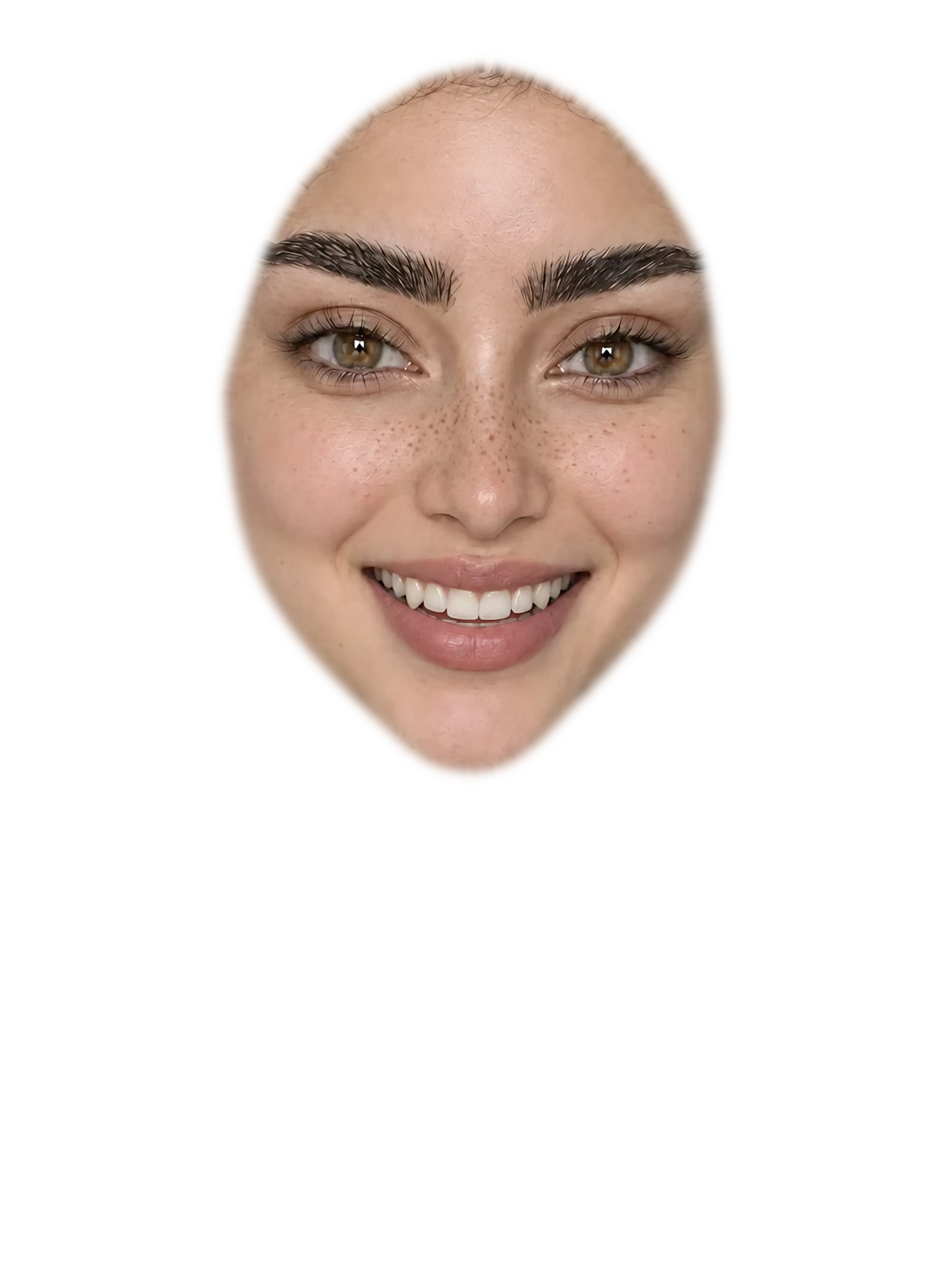 Smiling woman, front view